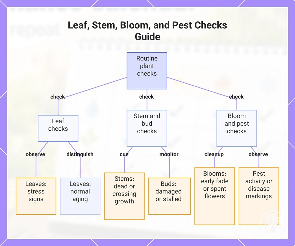 Leaf, Stem, Bloom, and Pest Checks Guide
