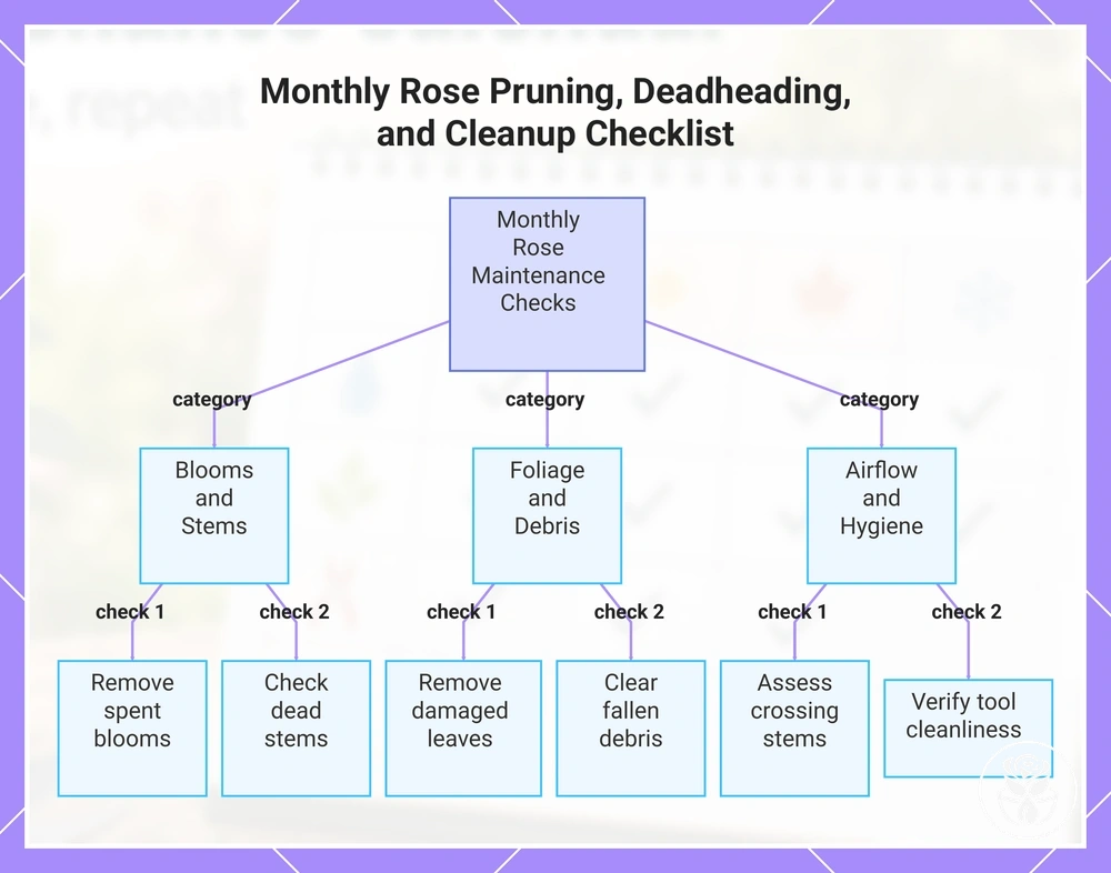 Monthly Rose Pruning, Deadheading, and Cleanup Checklist