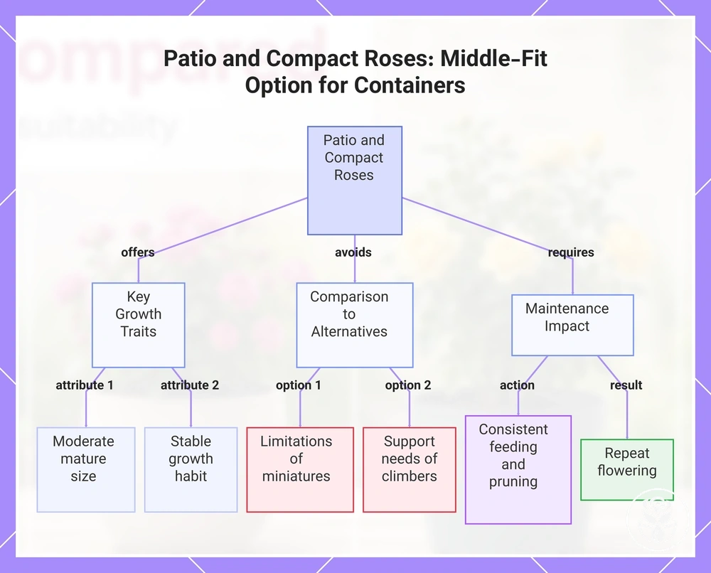 Patio and Compact Roses: Middle-Fit Option for Containers