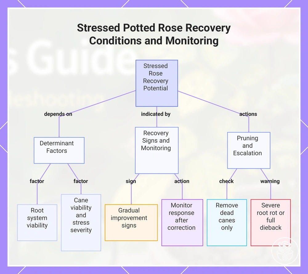 Stressed Potted Rose Recovery Conditions and Monitoring