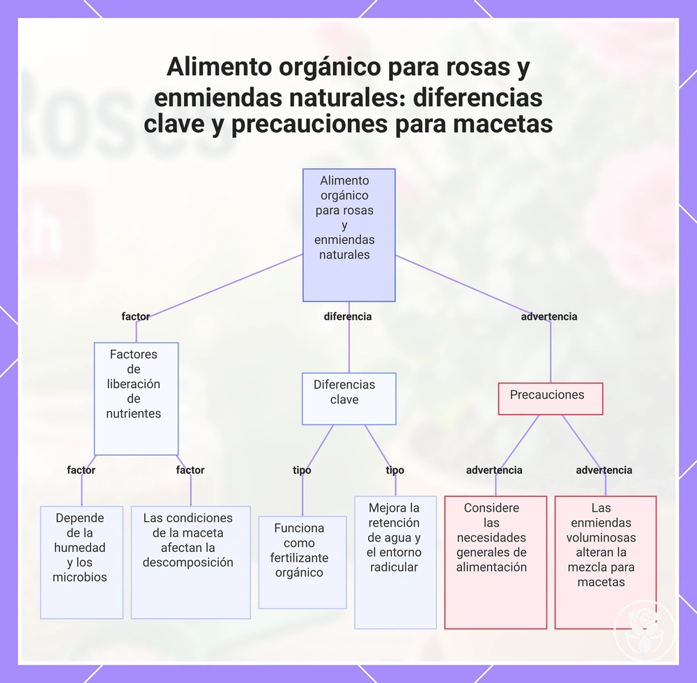 Alimento orgánico para rosas y enmiendas naturales: diferencias clave y precauciones para macetas