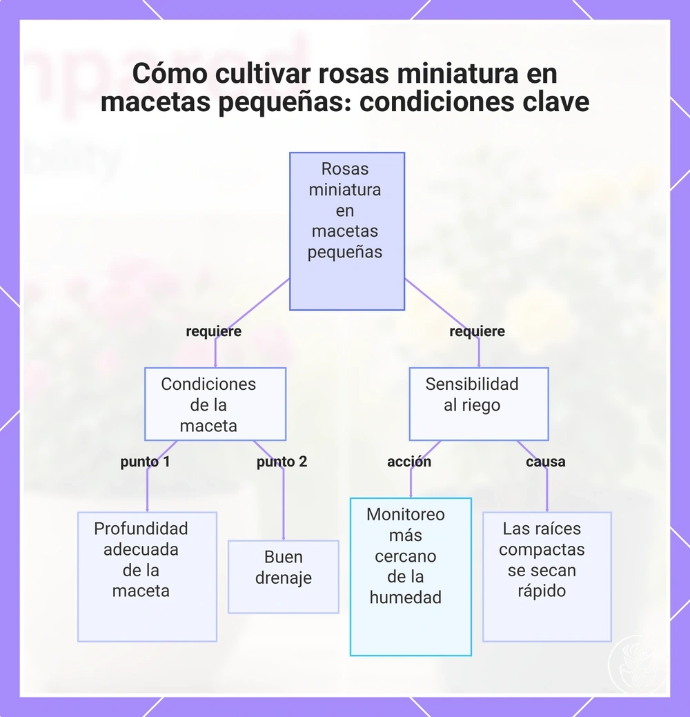 Cómo cultivar rosas miniatura en macetas pequeñas: condiciones clave