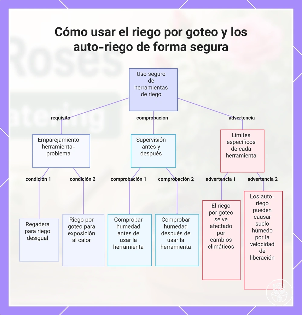 Cómo usar el riego por goteo y los auto-riego de forma segura