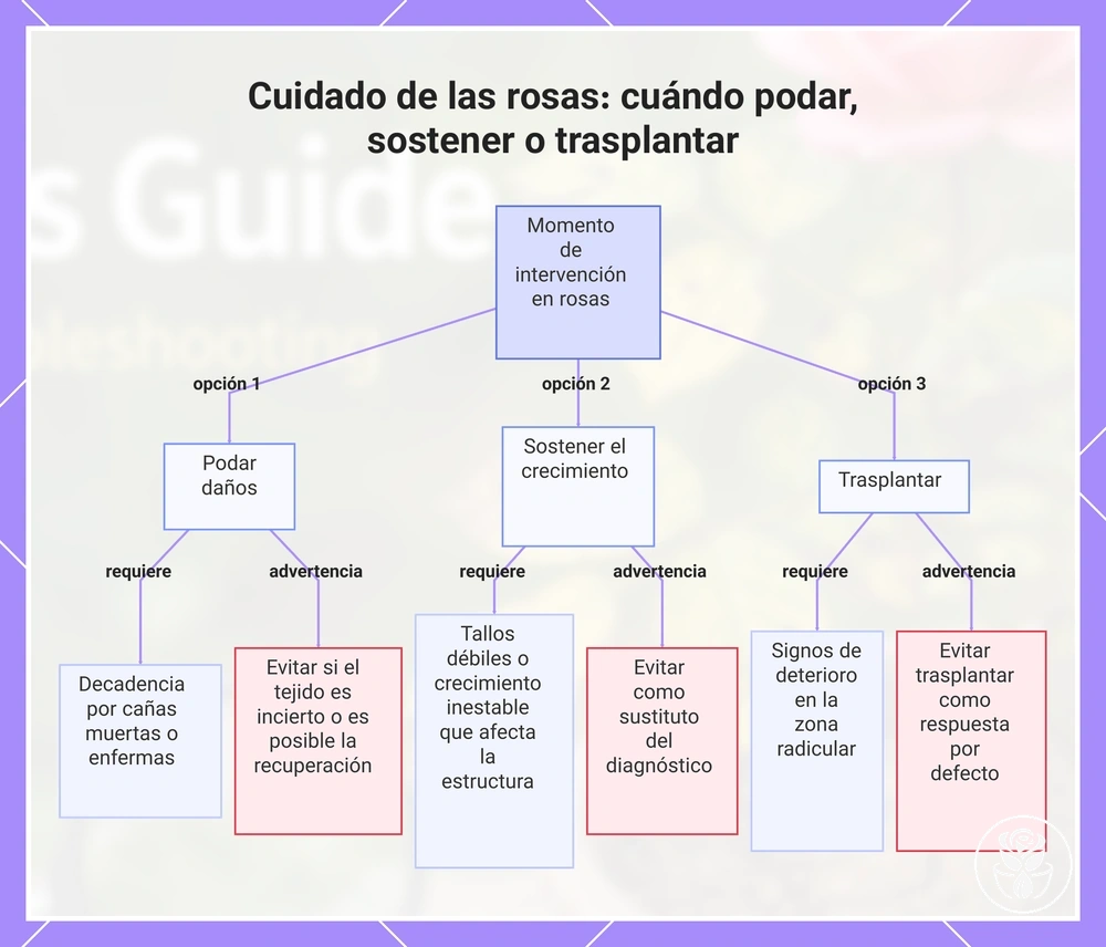 Cuidado de las rosas: cuándo podar, sostener o trasplantar