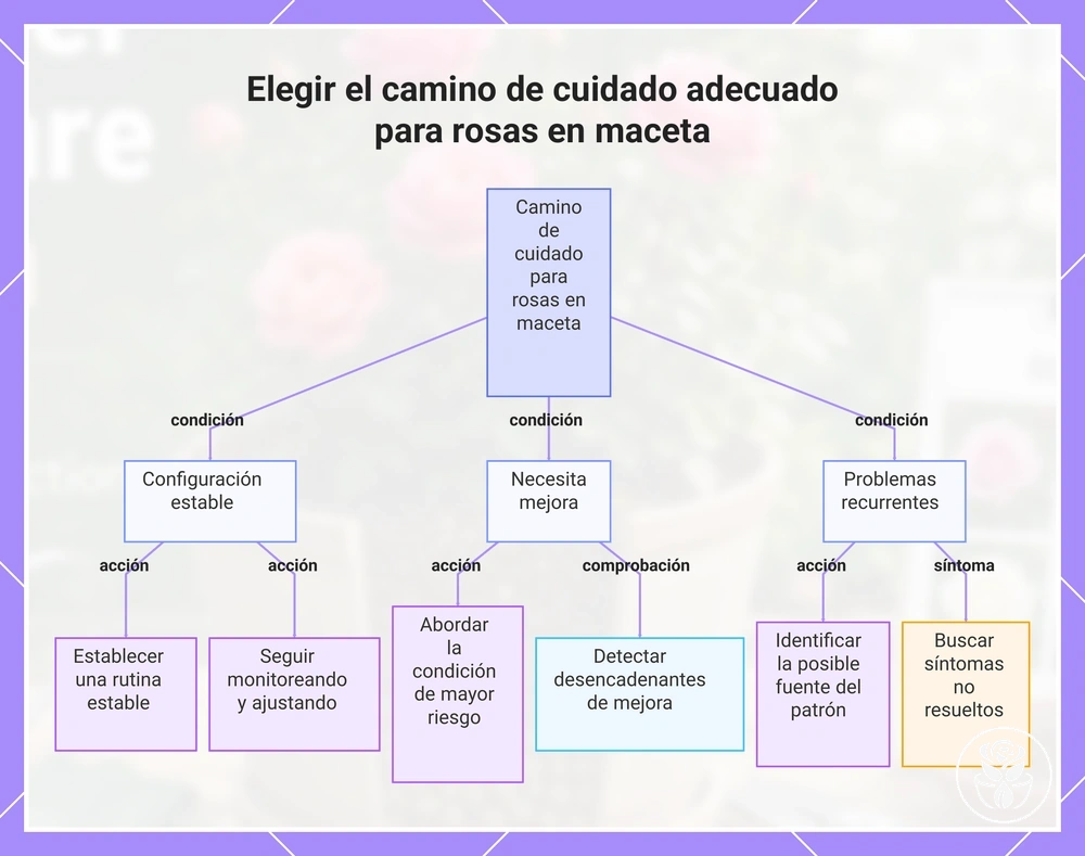 Elegir el camino de cuidado adecuado para rosas en maceta