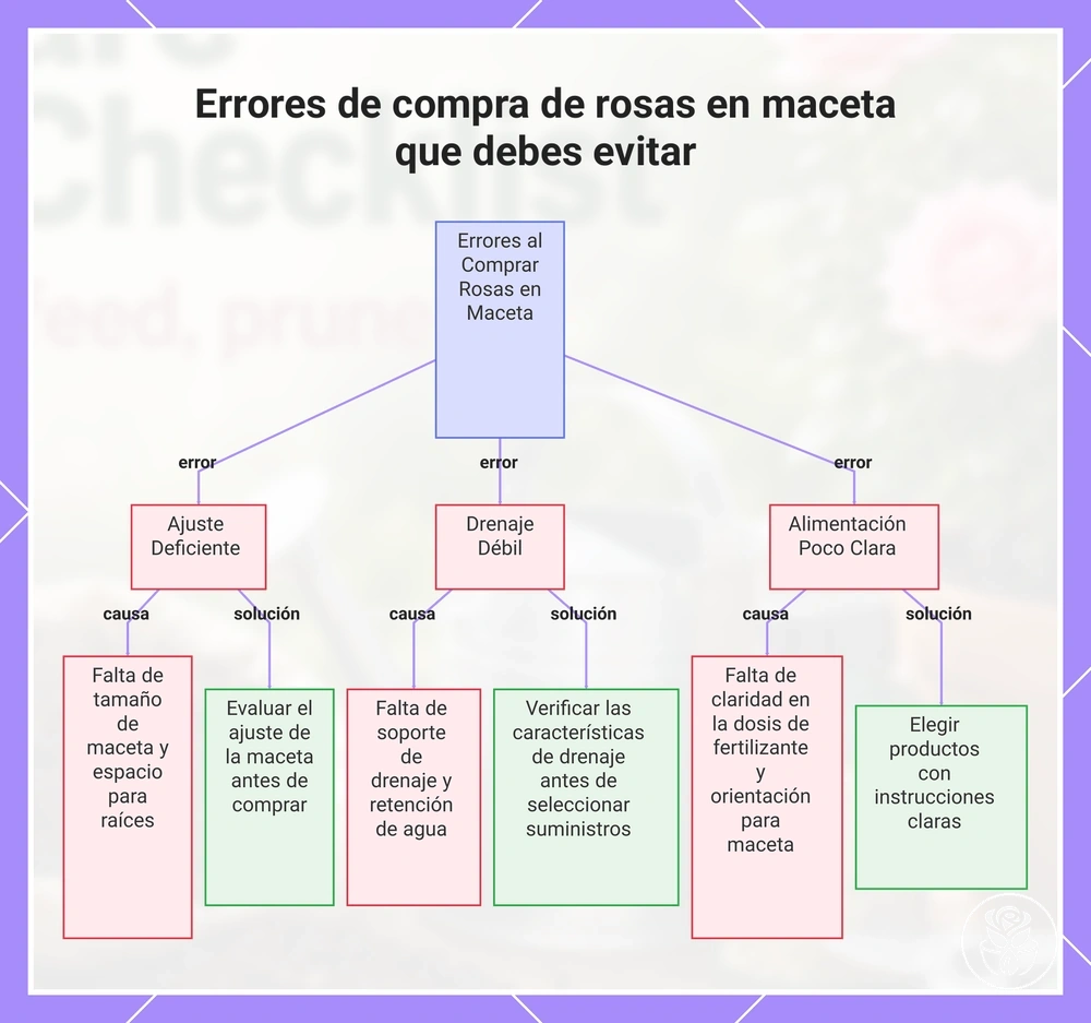 Errores de compra de rosas en maceta que debes evitar