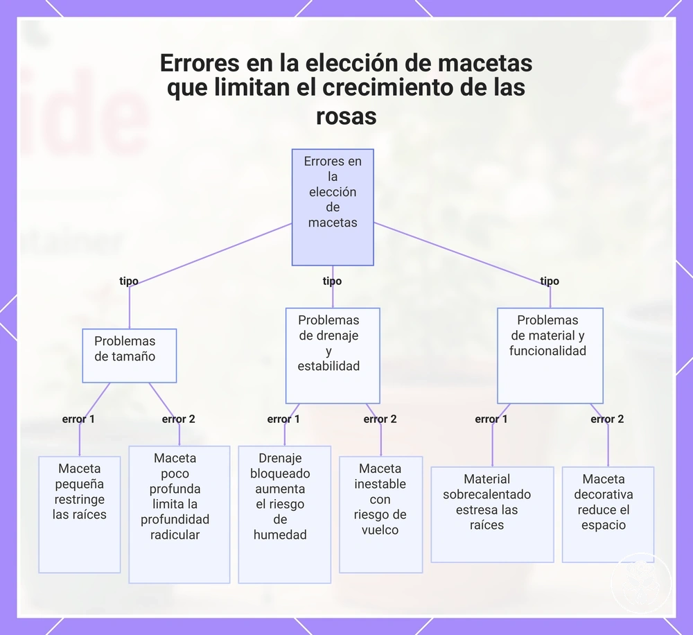 Errores en la elección de macetas que limitan el crecimiento de las rosas