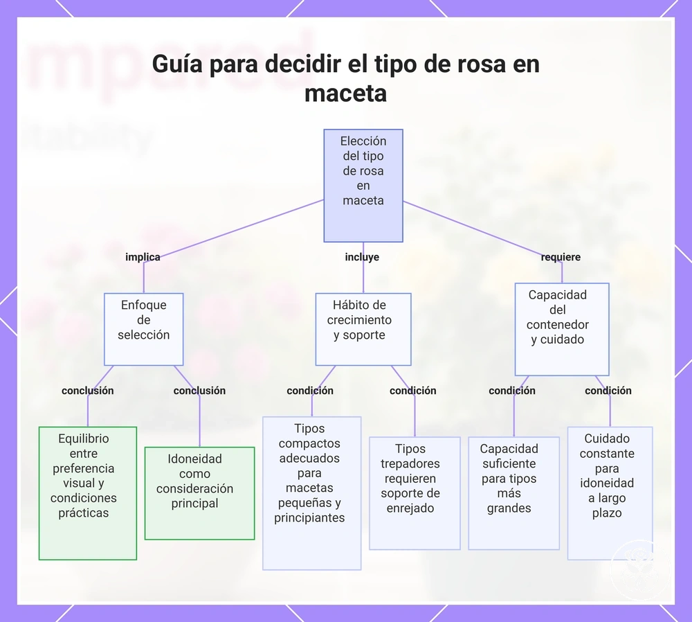 Guía para decidir el tipo de rosa en maceta