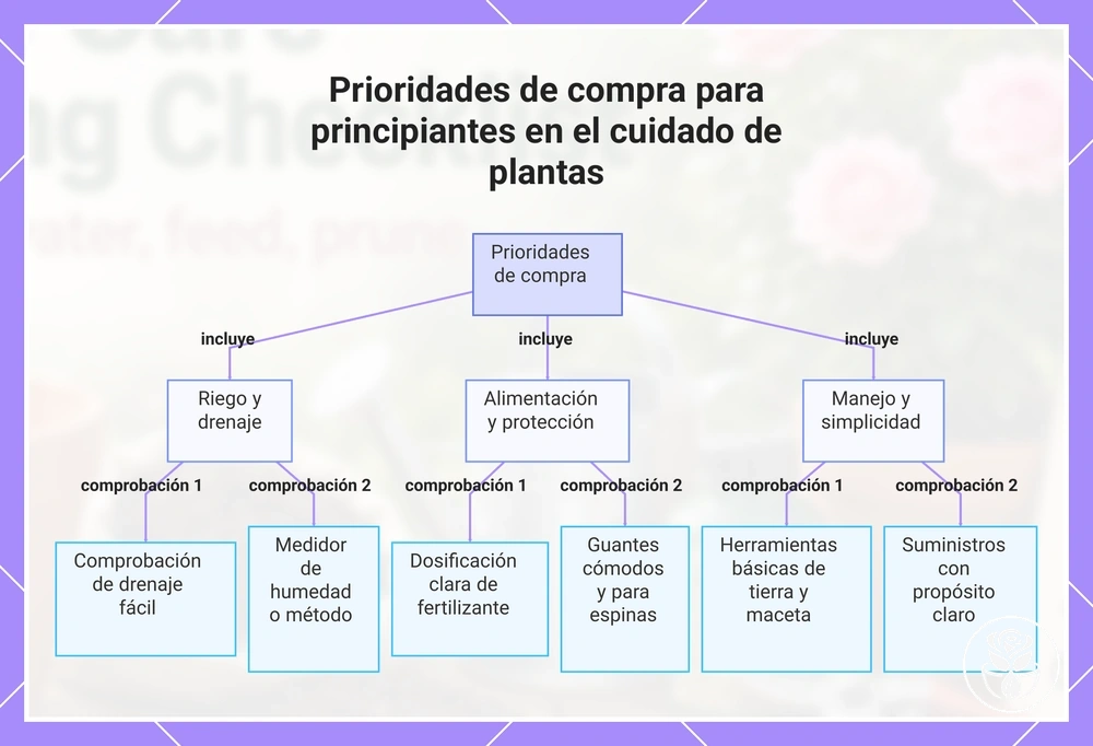 Prioridades de compra para principiantes en el cuidado de plantas