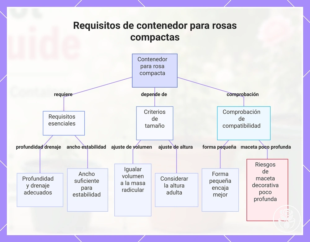 Requisitos de contenedor para rosas compactas