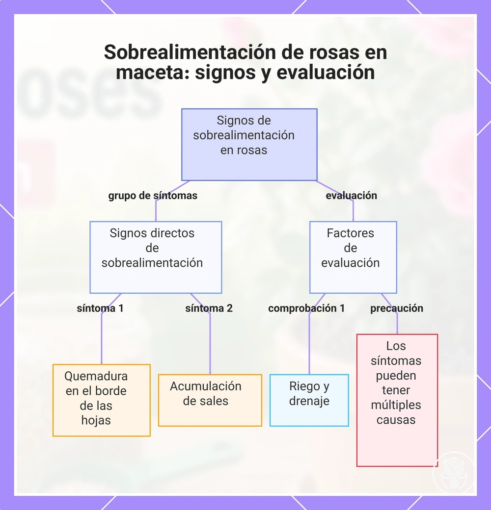 Sobrealimentación de rosas en maceta: signos y evaluación