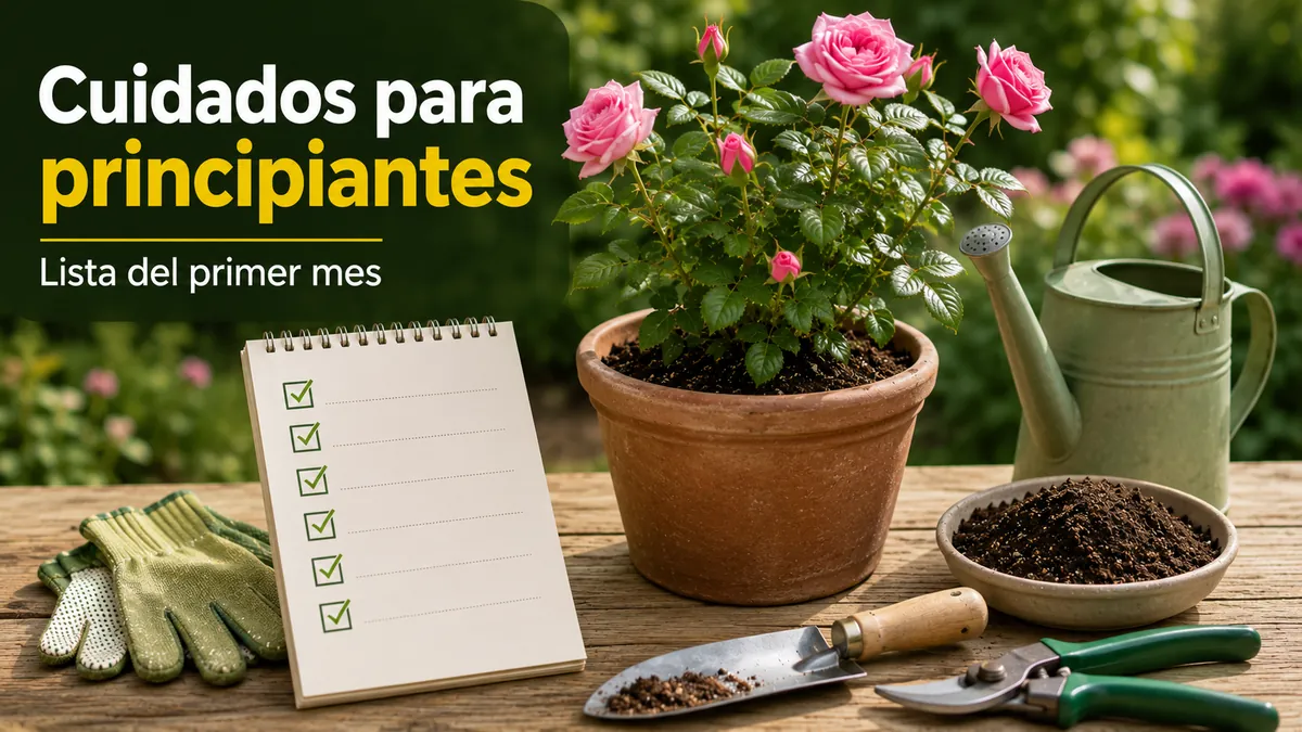 Lista para principiantes con herramientas sencillas, maceta, sustrato y regadera