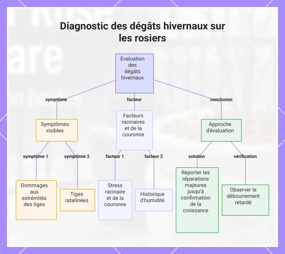 Diagnostic des dégâts hivernaux sur les rosiers