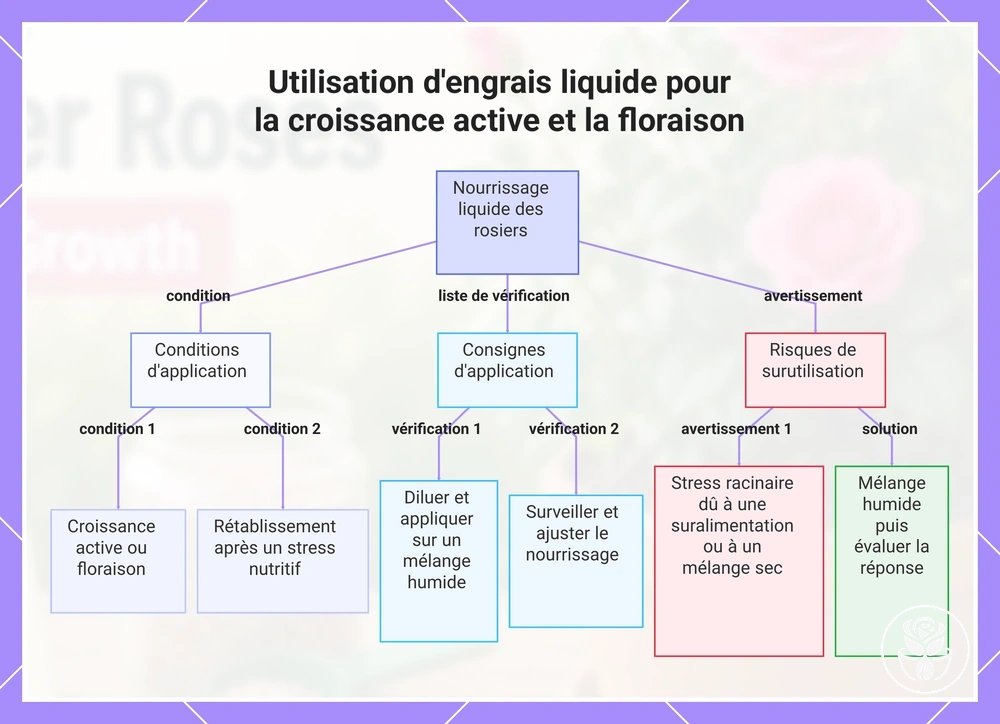 Utilisation d'engrais liquide pour la croissance active et la floraison