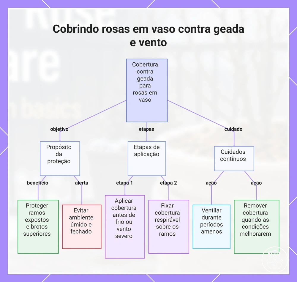 Cobrindo rosas em vaso contra geada e vento