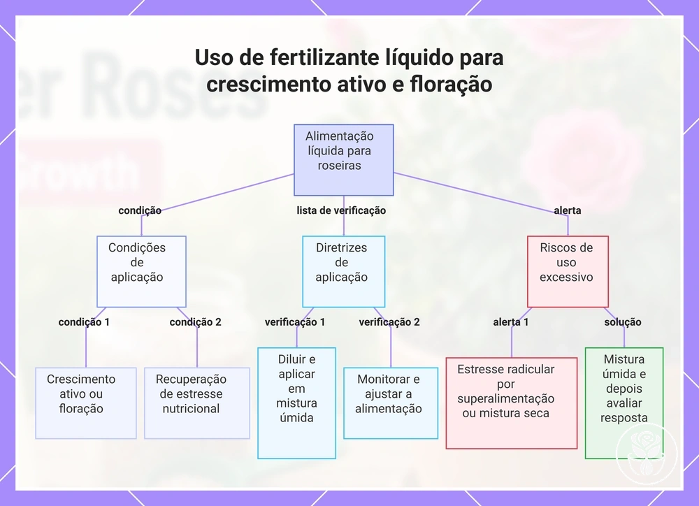 Uso de fertilizante líquido para crescimento ativo e floração