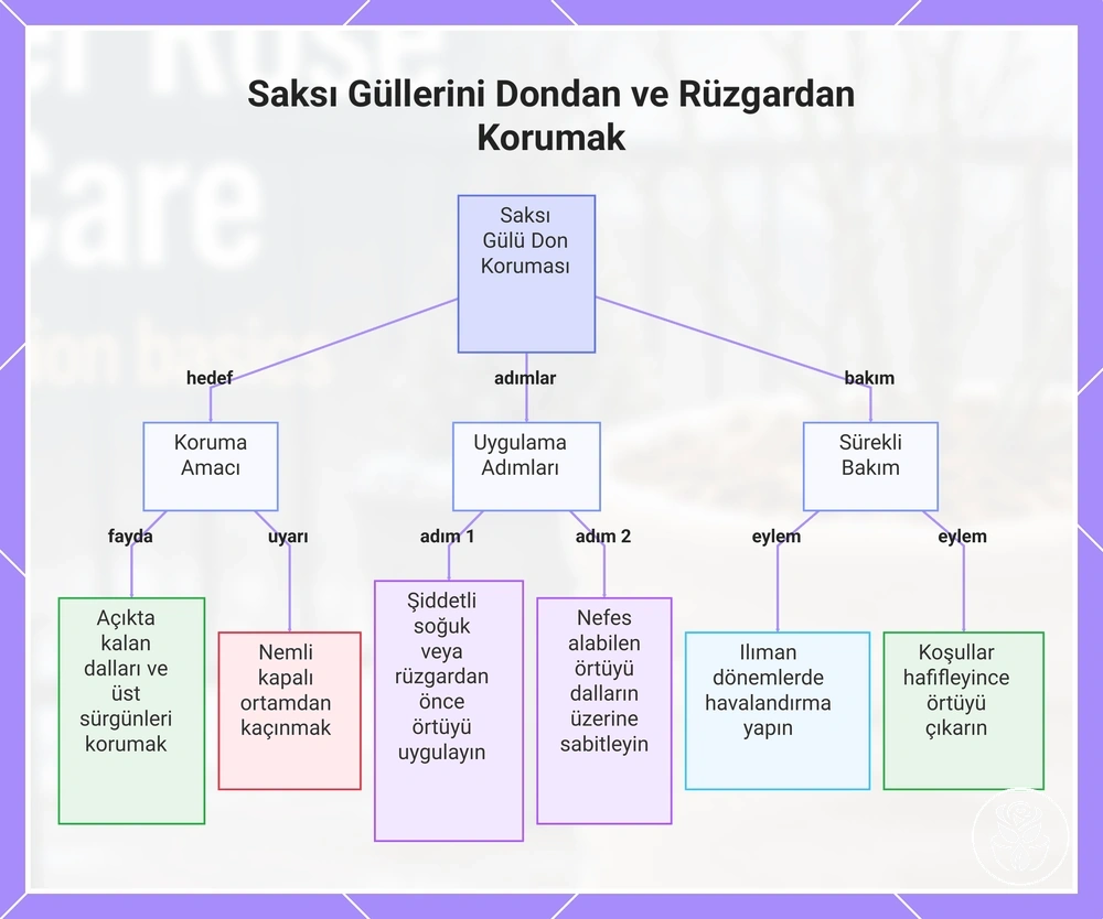 Saksı Güllerini Dondan ve Rüzgardan Korumak